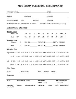 titmus result sheet.